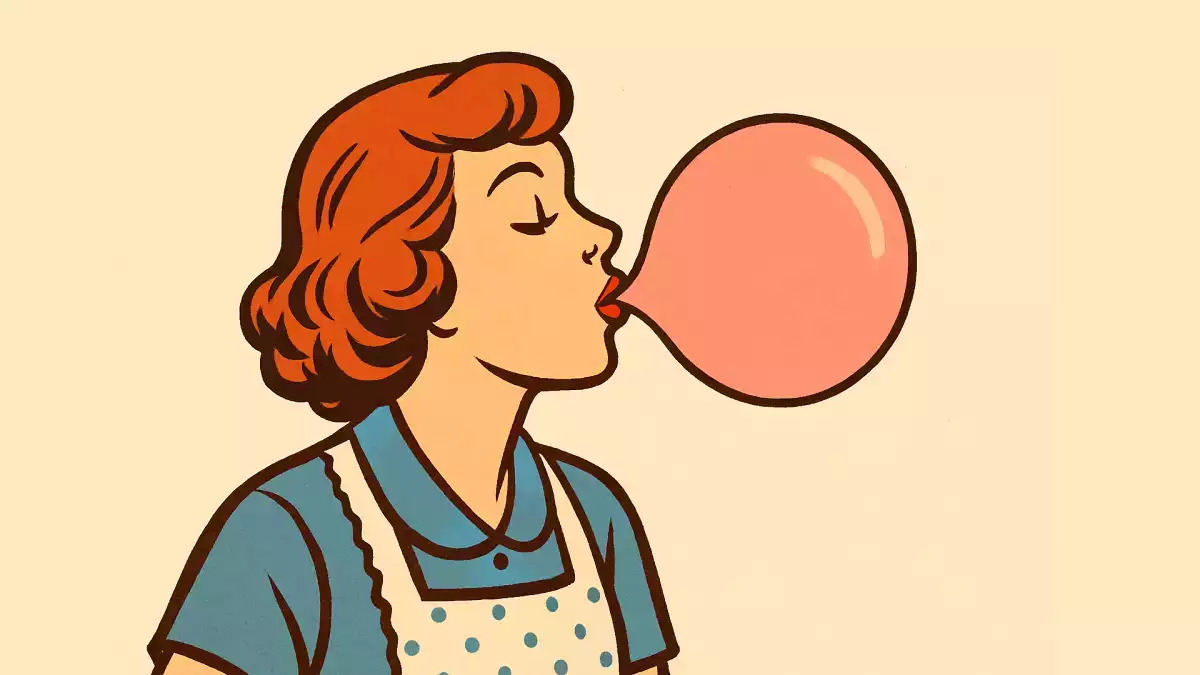 Jangan menelan permen karet karena akan menempel di perut Anda.