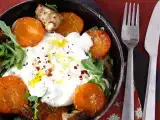 Resep Aprikot panggang, roket dan salad burrata