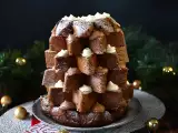 Resep Pandoro brioche yang diisi dengan krim nutella dan krim vanila dalam bentuk pohon natal