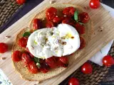 Resep Tomat panggang dan burrata bruschetta