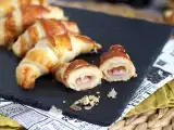 Resep Puff pastry croissant dengan saus béchamel, ham dan keju
