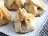 Resep Jamur ekstra renyah, keju brie, dan pir aumônières