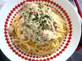 Resep Spaghetti dengan terong carbonara