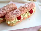 Resep Kue sus dengan krim pistachio dan raspberry
