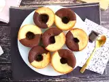 Resep Kue dua rasa cokelat/vanila dengan bagian tengah cokelat