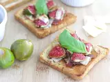 Resep Bruschetta dengan buah ara, parmesan dan ham parma
