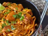 Resep Mi udon ayam dengan saus kari thailand yang creamy