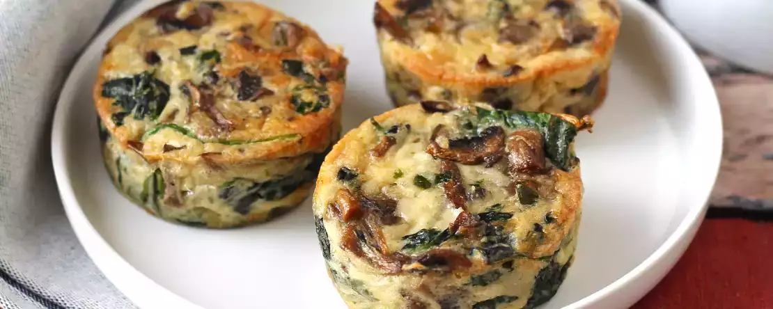 Bayam dan jamur flan