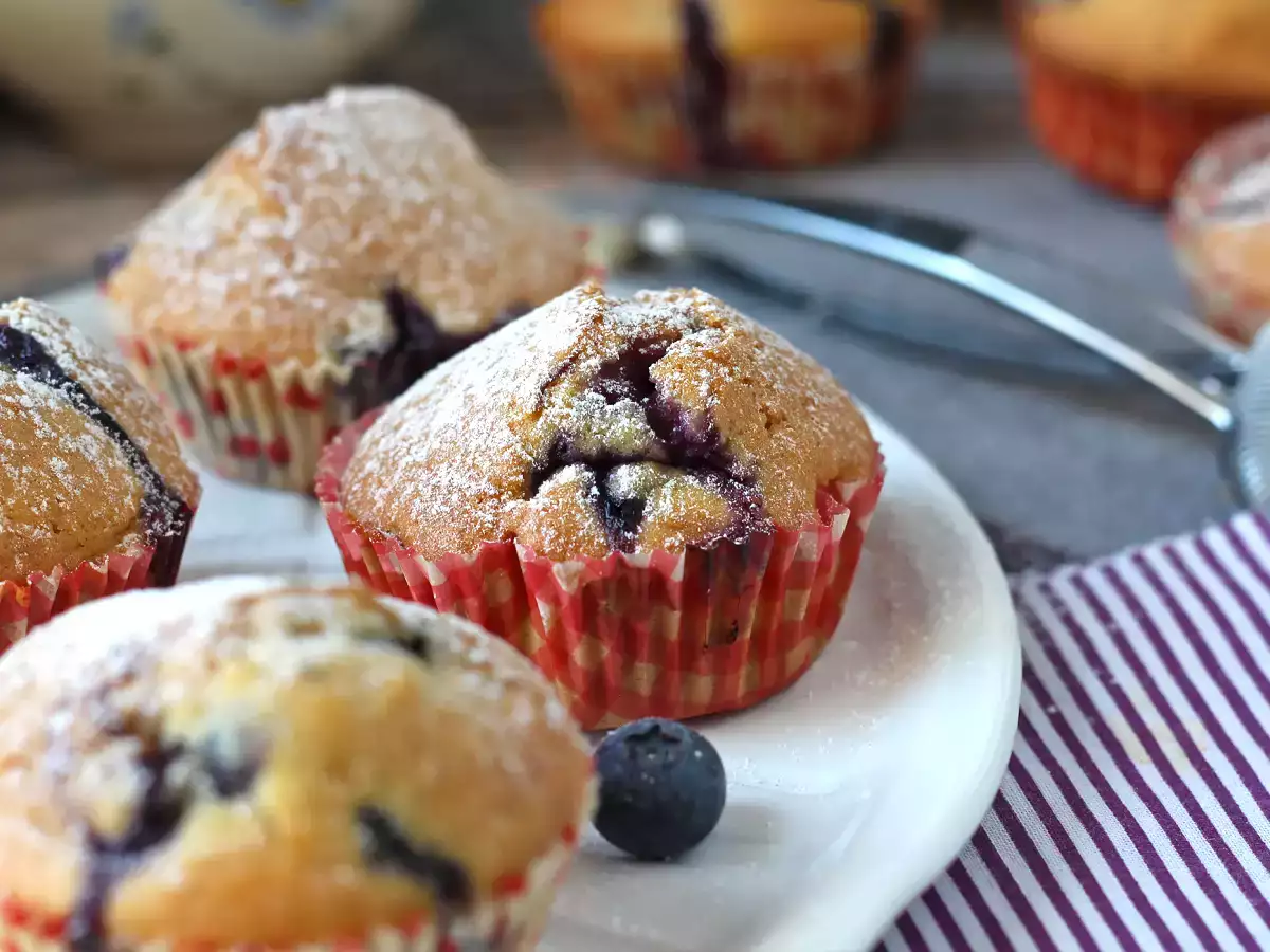 Resep Muffin blueberry, versi mini dari pai pyrenean!
