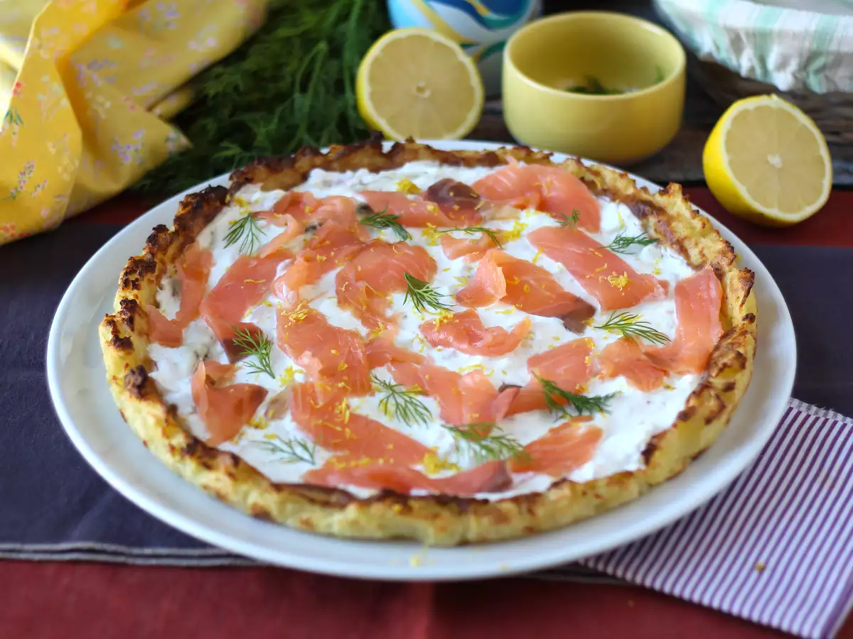 Resep Tart salmon asap dengan bahan dasar kentang