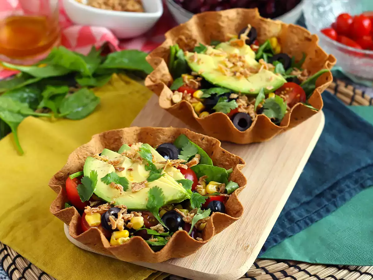 Resep Bagaimana cara membuat mangkuk tortilla? salad yang mudah tanpa perlu dicuci!