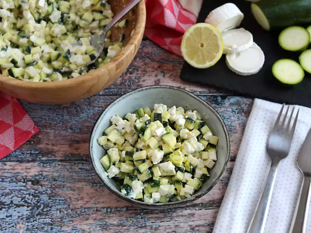 Resep Cukini, keju kambing dan salad lemon