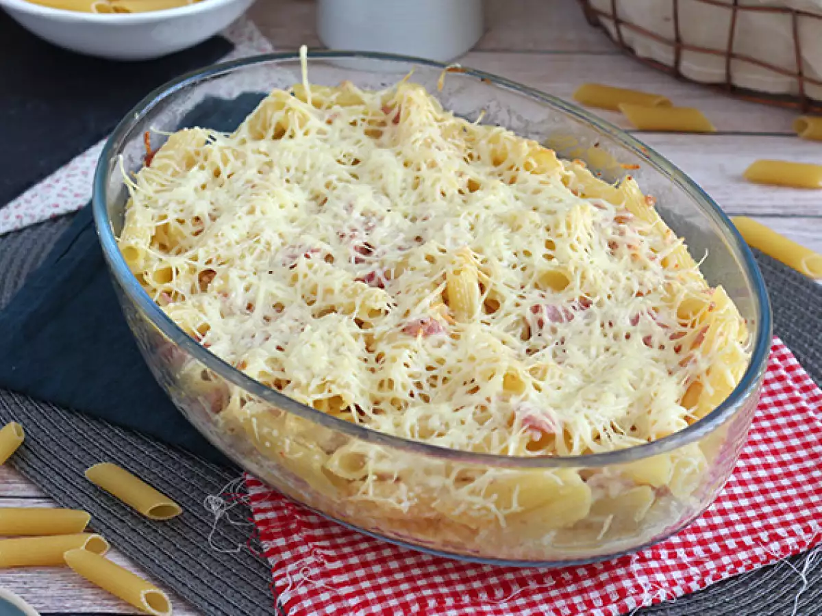 Resep Ham dan keju pasta gratin