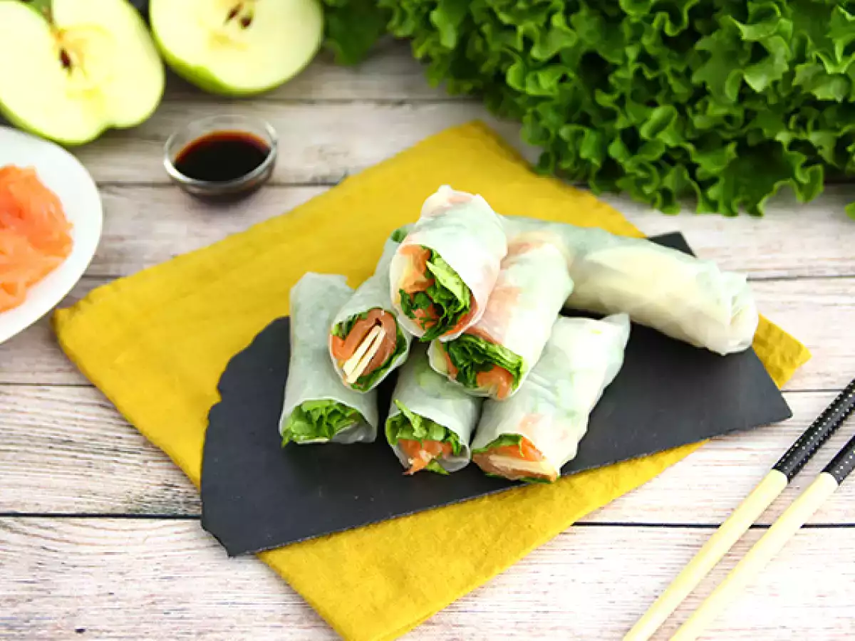Resep Lumpia dengan salmon asap dan apel