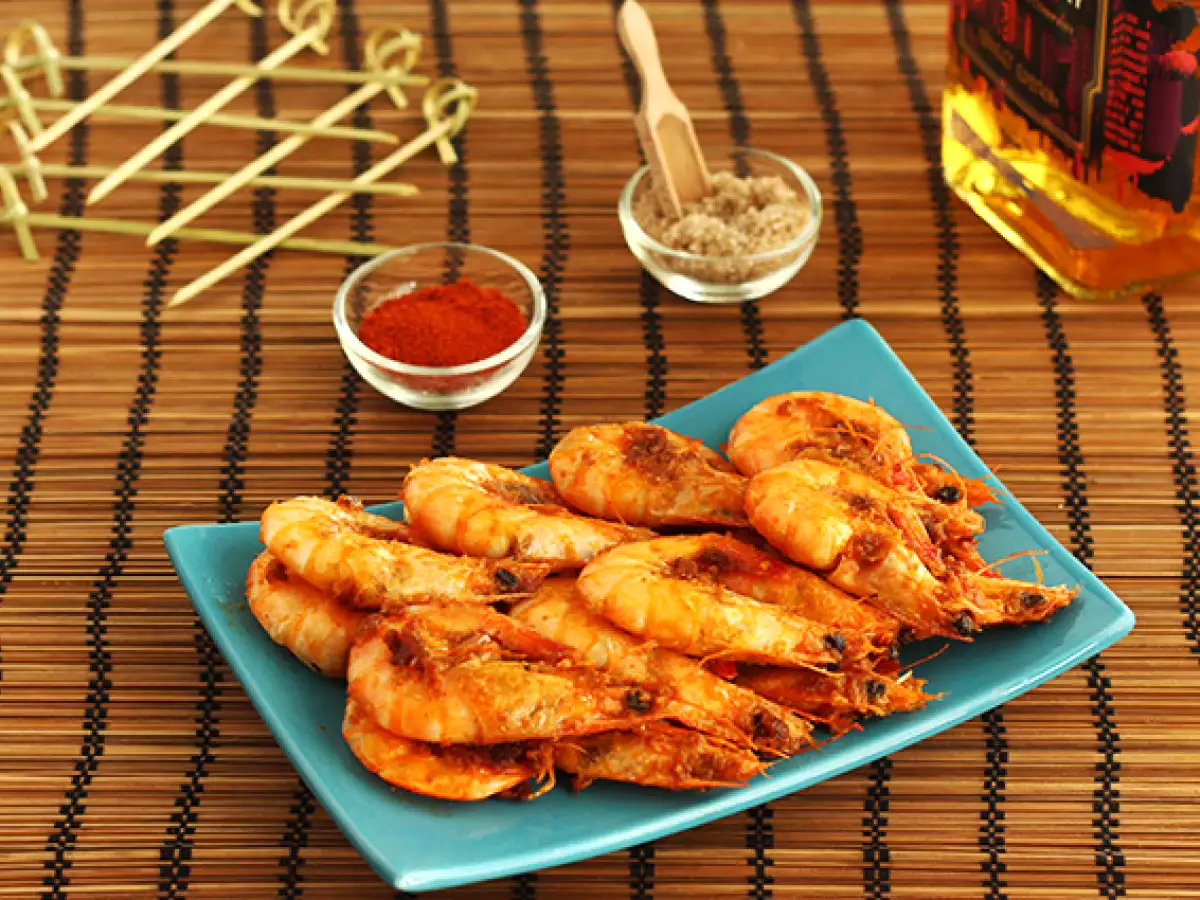 Resep Udang flambéed dalam wiski, resepnya secara rinci