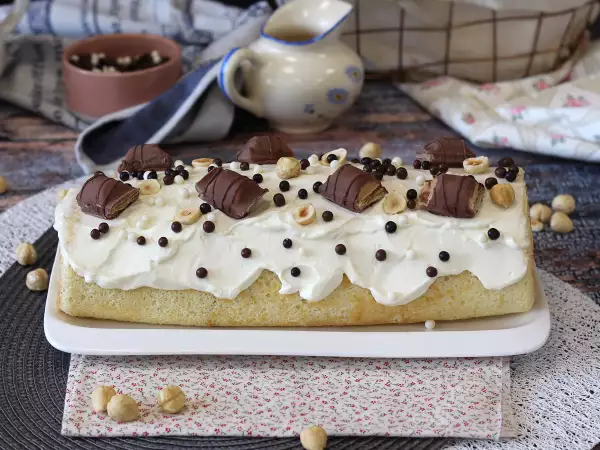 Resep Roti gulung rasa easy kinder bueno, sempurna sebagai kue ulang tahun atau batang kayu natal!