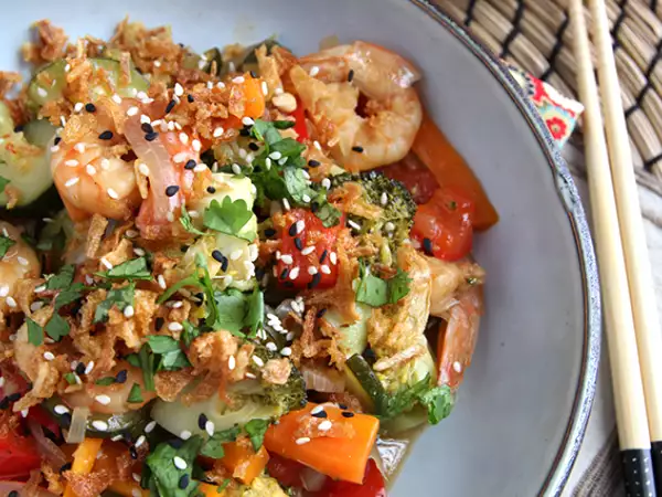 Resep Wajan sayuran dengan udang