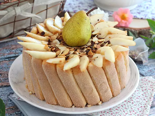 Resep Pir dan almond panggang charlotte