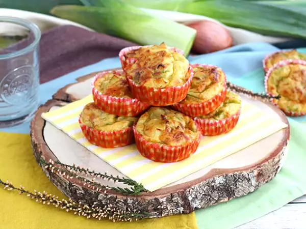Resep Muffin dengan fondue daun bawang
