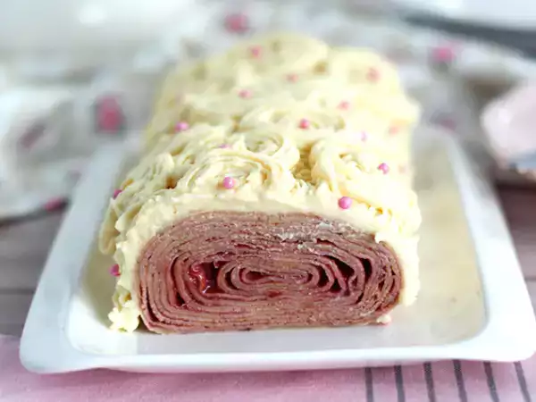 Resep Log crêpe raspberry cokelat putih