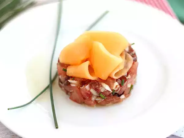 Resep Ham, melon, dan tomat tartare