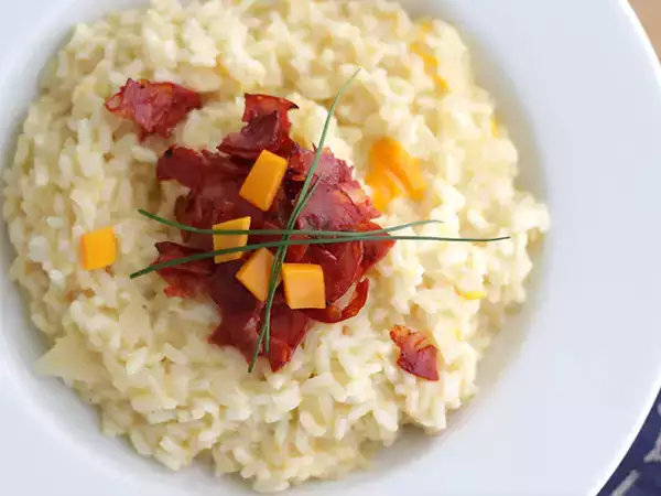 Resep Risotto dengan keju dan chorizo