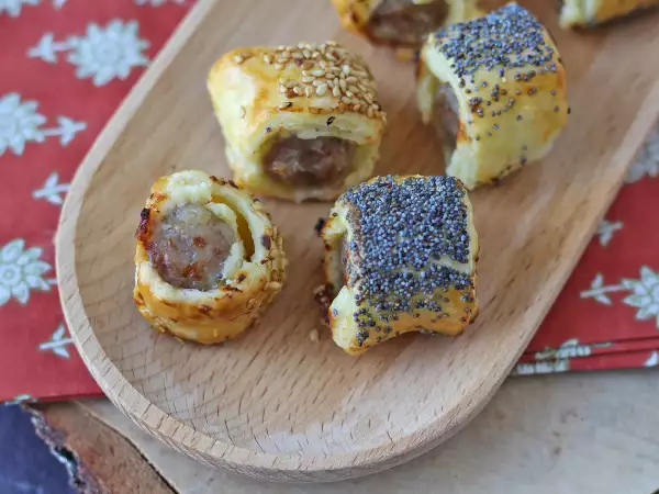 Resep Rustici isi sosis dan keju yang dimasak dengan penggorengan udara