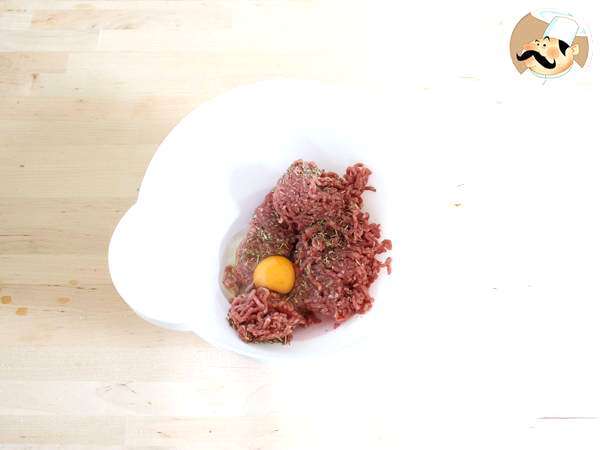 Burger daging sapi - Persiapan langkah 1