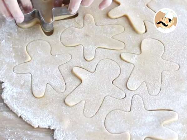 Biskuit pria roti pendek - Gingerbread Men - Persiapan langkah 4