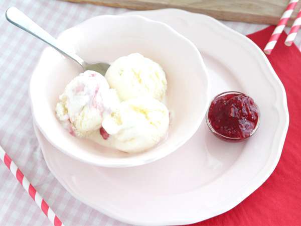 Yoghurt dan es krim raspberry - Persiapan langkah 13