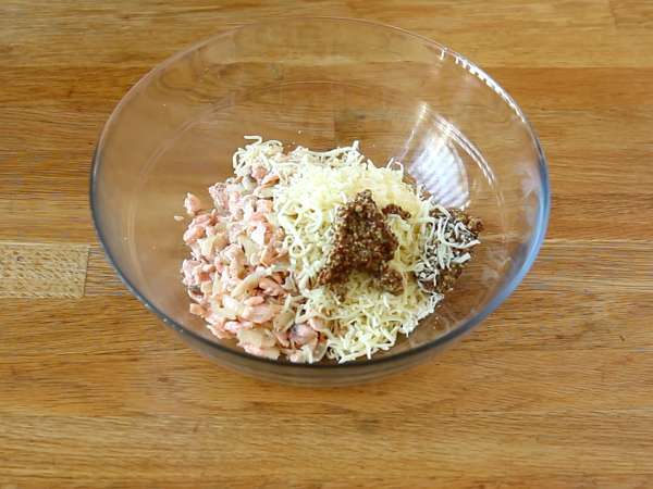 Kue puff salmon dan mustard - Persiapan langkah 6