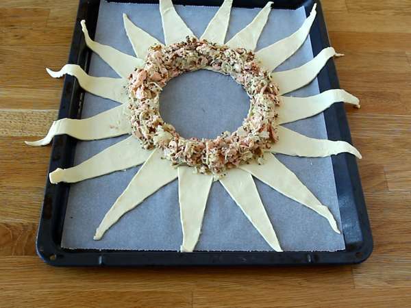 Kue puff salmon dan mustard - Persiapan langkah 9