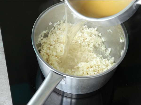 Risotto dengan keju dan chorizo - Persiapan langkah 4