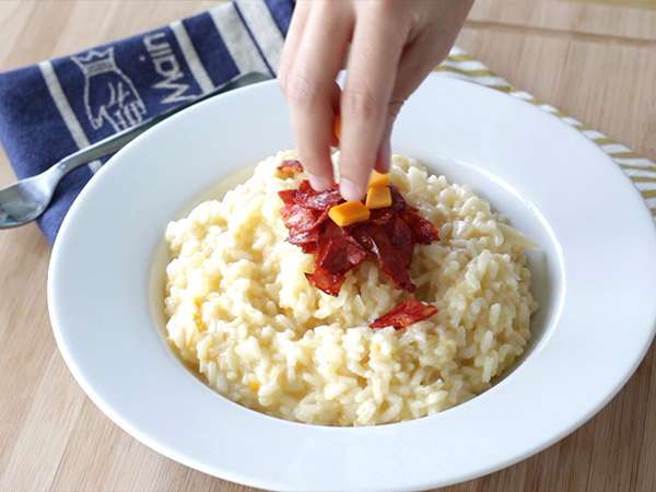 Risotto dengan keju dan chorizo - Persiapan langkah 8
