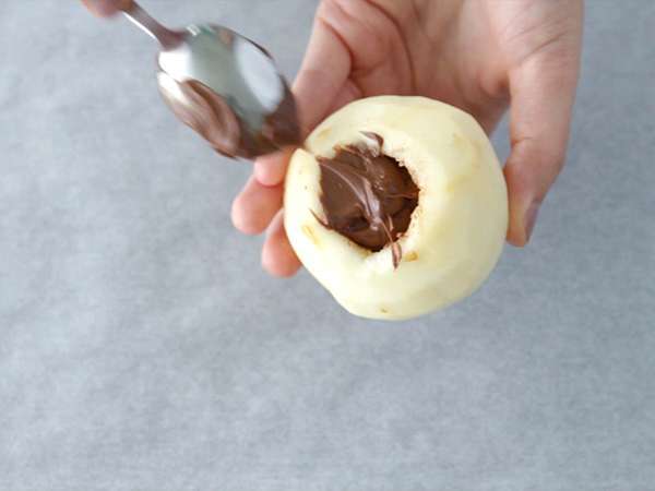 Pir puff pastry dengan bagian tengah cokelat - Persiapan langkah 3