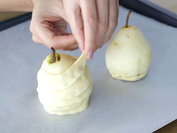 Pir puff pastry dengan bagian tengah cokelat - Persiapan langkah 5