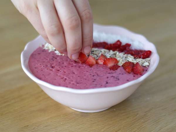 Mangkuk Smoothie Buah Merah - Persiapan langkah 3