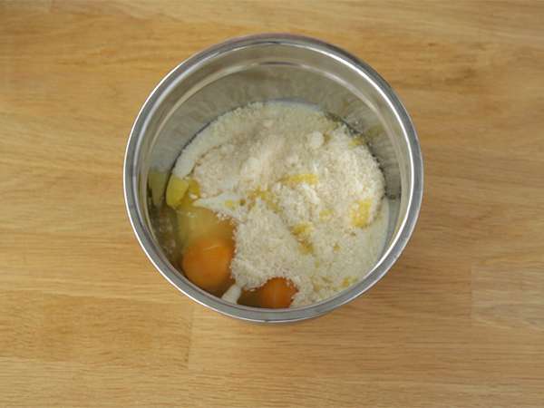 Moelleux cukini dengan hati Kiri - Persiapan langkah 1