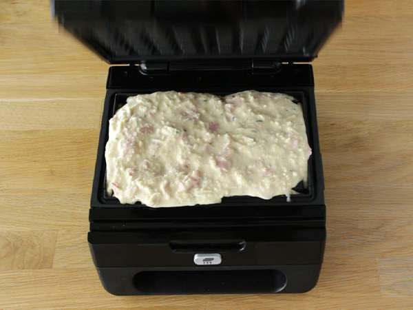 Wafel daging asap, comté, dan kentang - Persiapan langkah 4