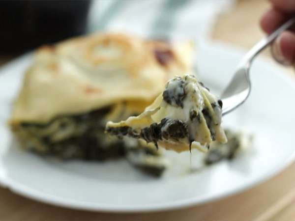 Lasagna bayam dan keju kambing - Persiapan langkah 6