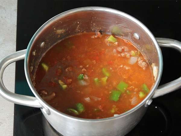 Cabai Meksiko con carne - Persiapan langkah 4