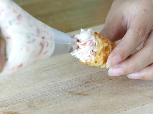 Puff pastry cone salmon & daun bawang - Persiapan langkah 6