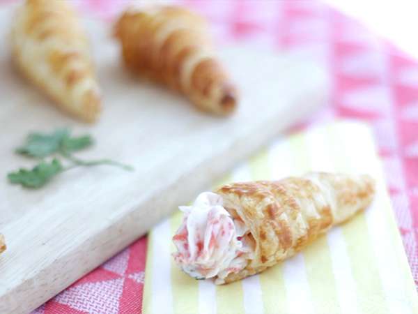 Puff pastry cone salmon & daun bawang - Persiapan langkah 7