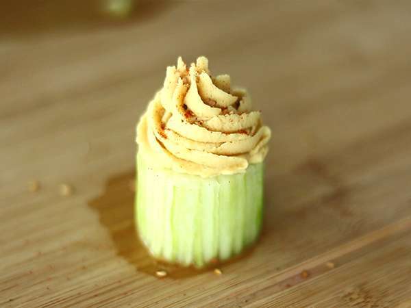 Kue mangkuk mentimun dan hummus vegan - Persiapan langkah 5