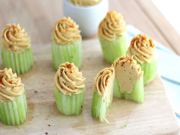 Kue mangkuk mentimun dan hummus vegan - Persiapan langkah 6