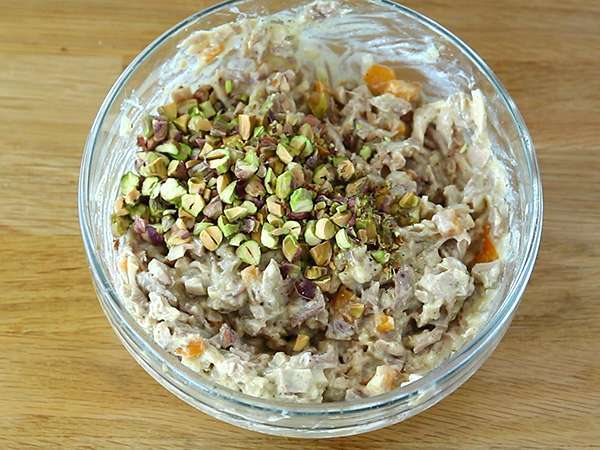 Rillettes ayam mustard pistachio - Persiapan langkah 5