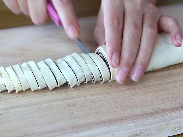 Pohon cemara dengan Nutella untuk dibagikan - Persiapan langkah 2