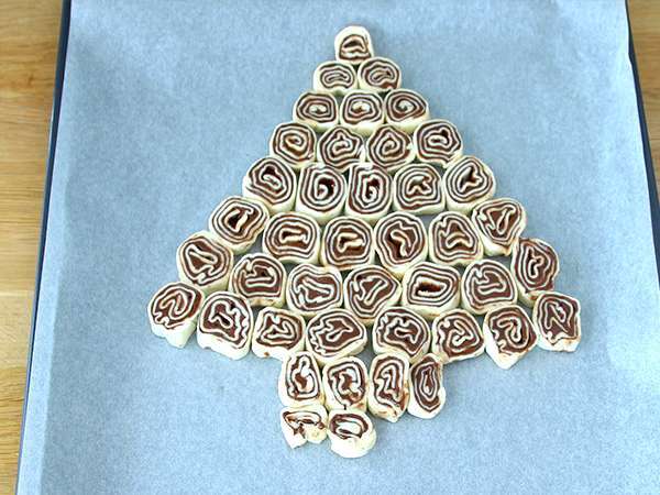 Pohon cemara dengan Nutella untuk dibagikan - Persiapan langkah 3