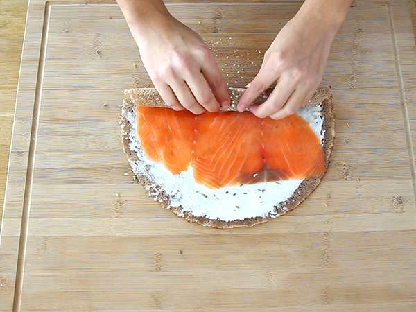 Gulungan soba dengan salmon - Persiapan langkah 3