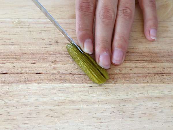 Roti panggang dengan rillettes dan ketimun - Persiapan langkah 3
